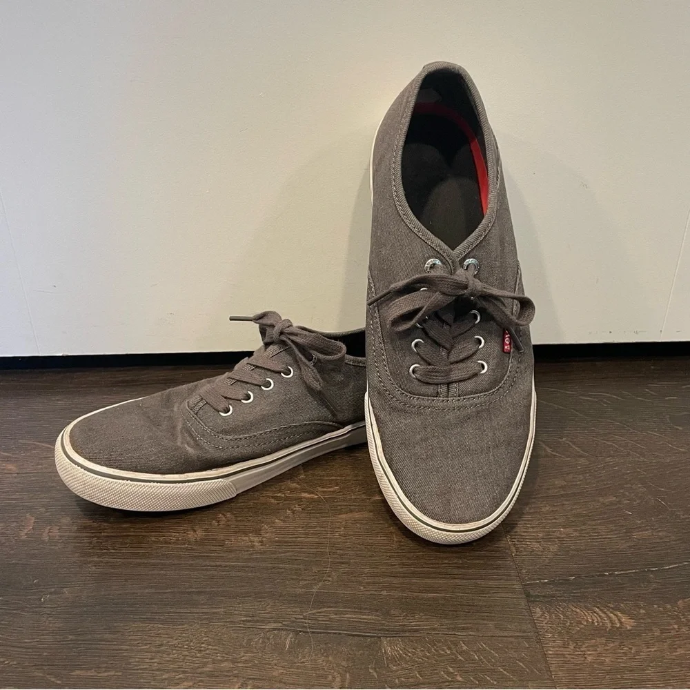 LEVI’S Comfort Casual Lace Up Shoes Canvas Grey MENS Size 10
